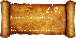 Lorenz Valdemár névjegykártya